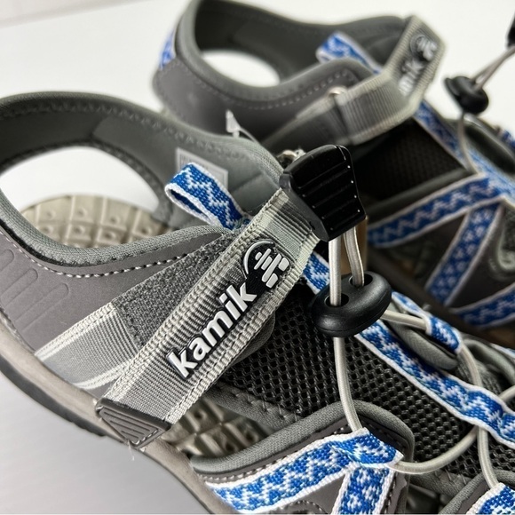 Kamik Sandals womens 10 Islander 2 Blue Grey Hook Loop Shoes Outdoors - Picture 4 of 11